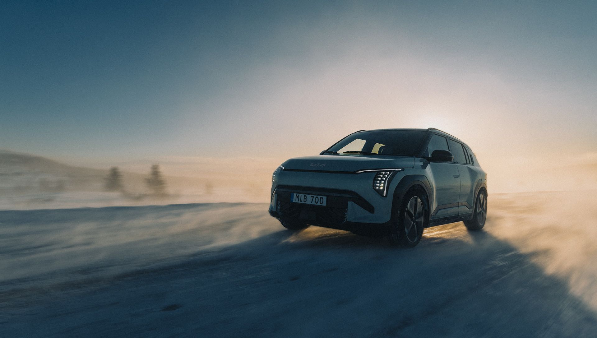 Kia Niro EV framifrån – Digital Tiger Nose LED-design