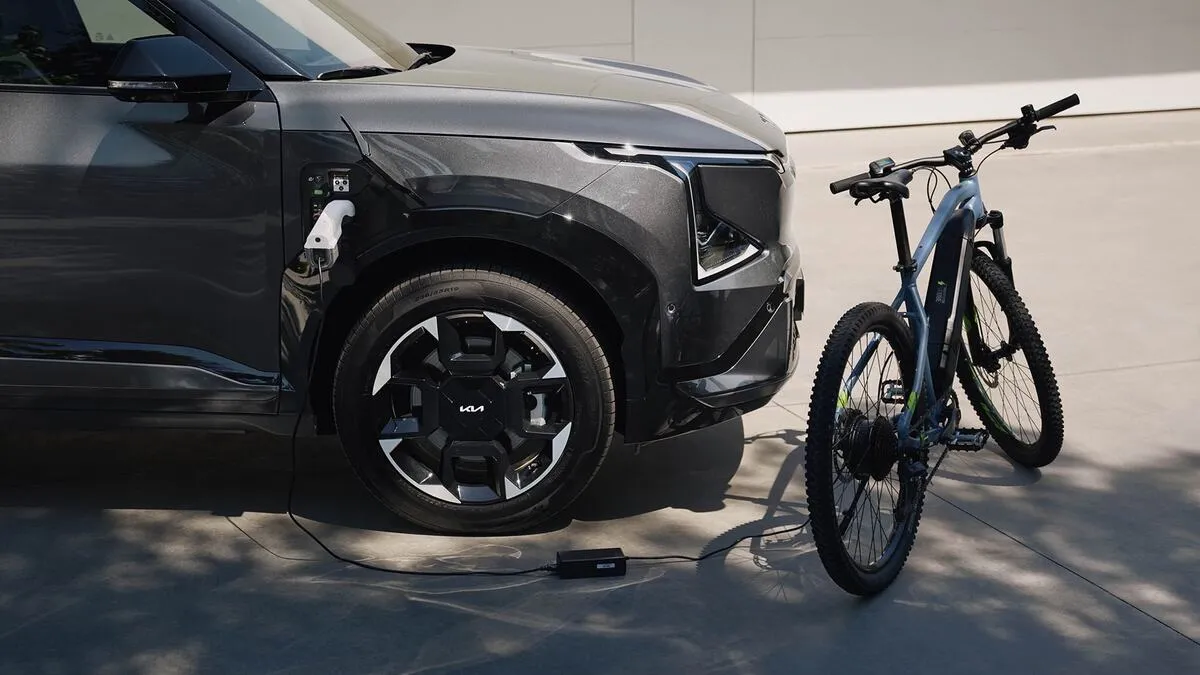 Kia EV5 V2L Vehicle-to-Load – ladda enheter med 3,6 kW från bilen